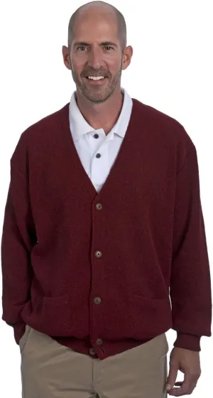 Men's Button Down Golf Cardigan Sweater with Pockets - 100% Alpaca Wool