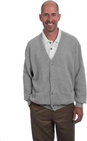 Men's Button Down Golf Cardigan Sweater with Pockets - 100% Alpaca Wool