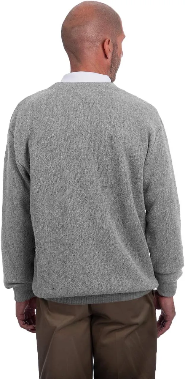 Men's Button Down Golf Cardigan Sweater with Pockets - 100% Alpaca Wool