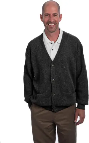 Men's Button Down Golf Cardigan Sweater with Pockets - 100% Alpaca Wool