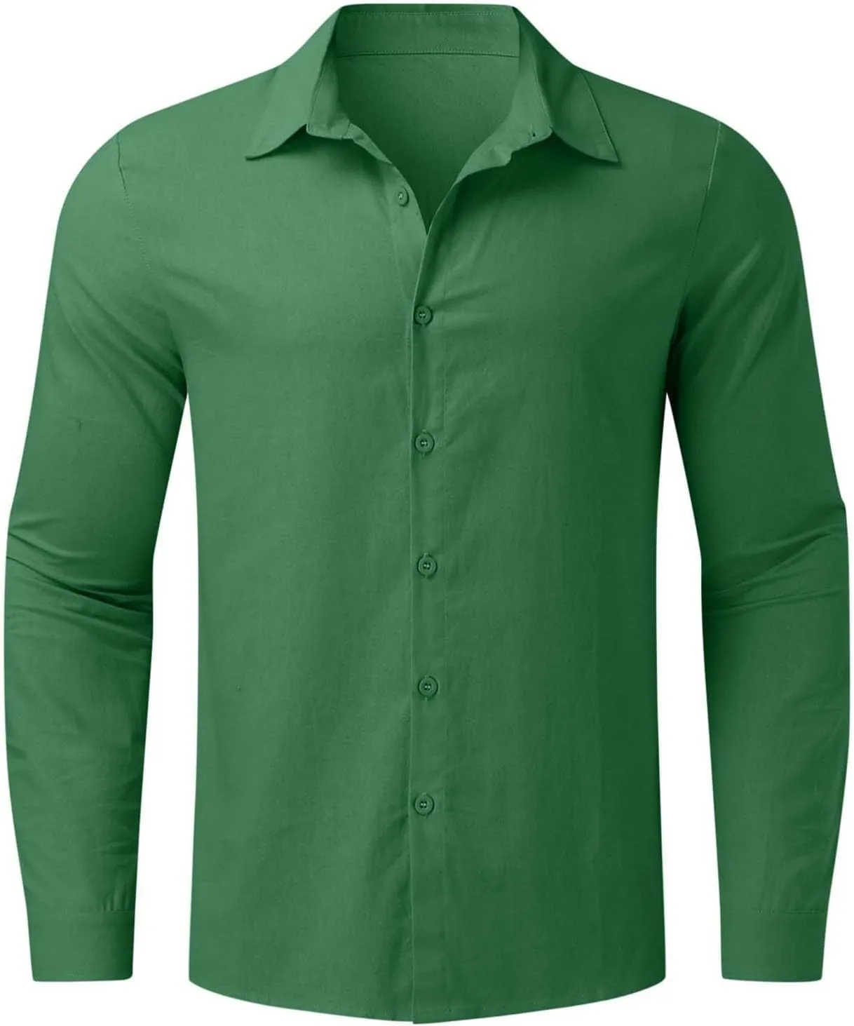 Mens Button up Shirts Long Sleeve Cotton Linen Solid Clothes Hawaiian Beach Tops Lightweight Relaxed Fit
