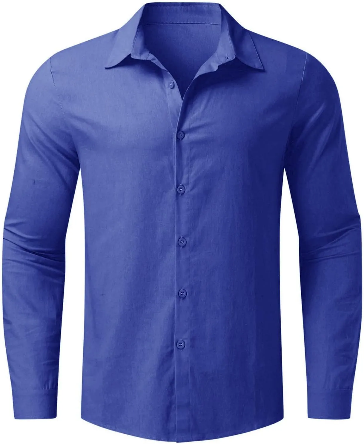 Mens Button up Shirts Long Sleeve Cotton Linen Solid Clothes Hawaiian Beach Tops Lightweight Relaxed Fit