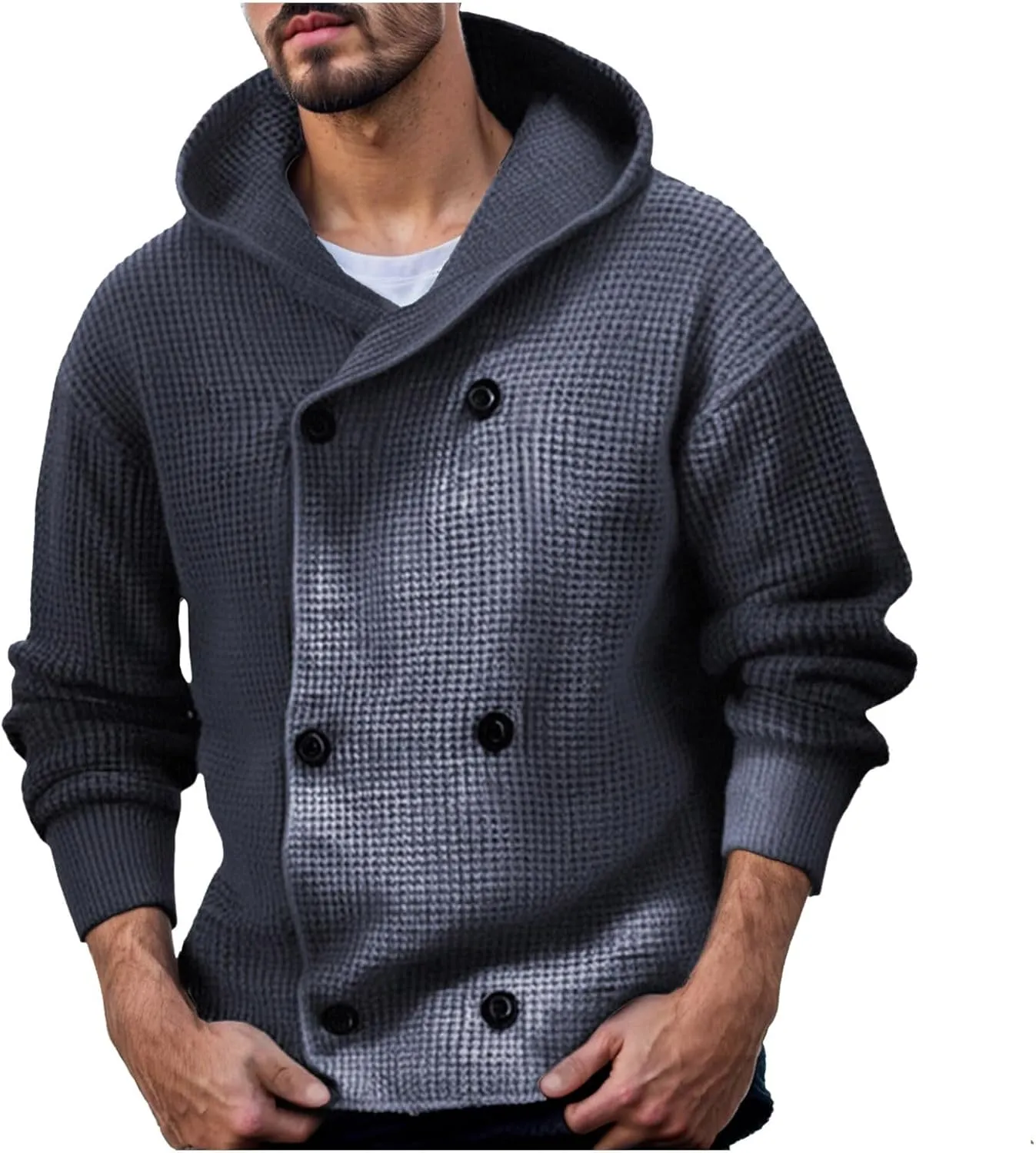 Mens Cardigan Sweater Men's Aztec Western Print Shawl Collar Button Cadigan Sweater with 2 Front Pockets