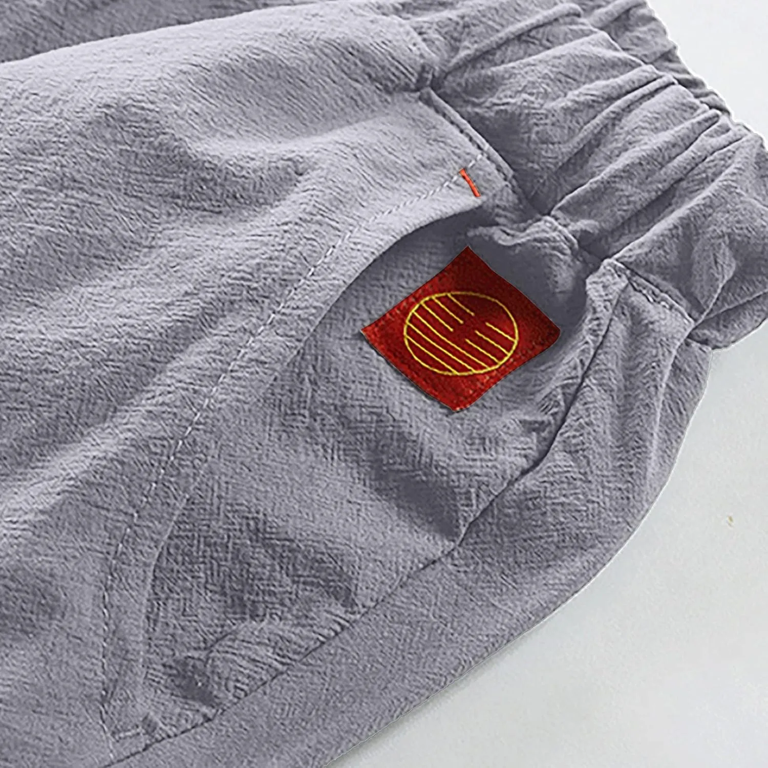 Mens Cargo Capris Pants Men's 3/4 Length Trousers Joggers Cotton Linen Cropped Sweatpants Drawstring Leggings
