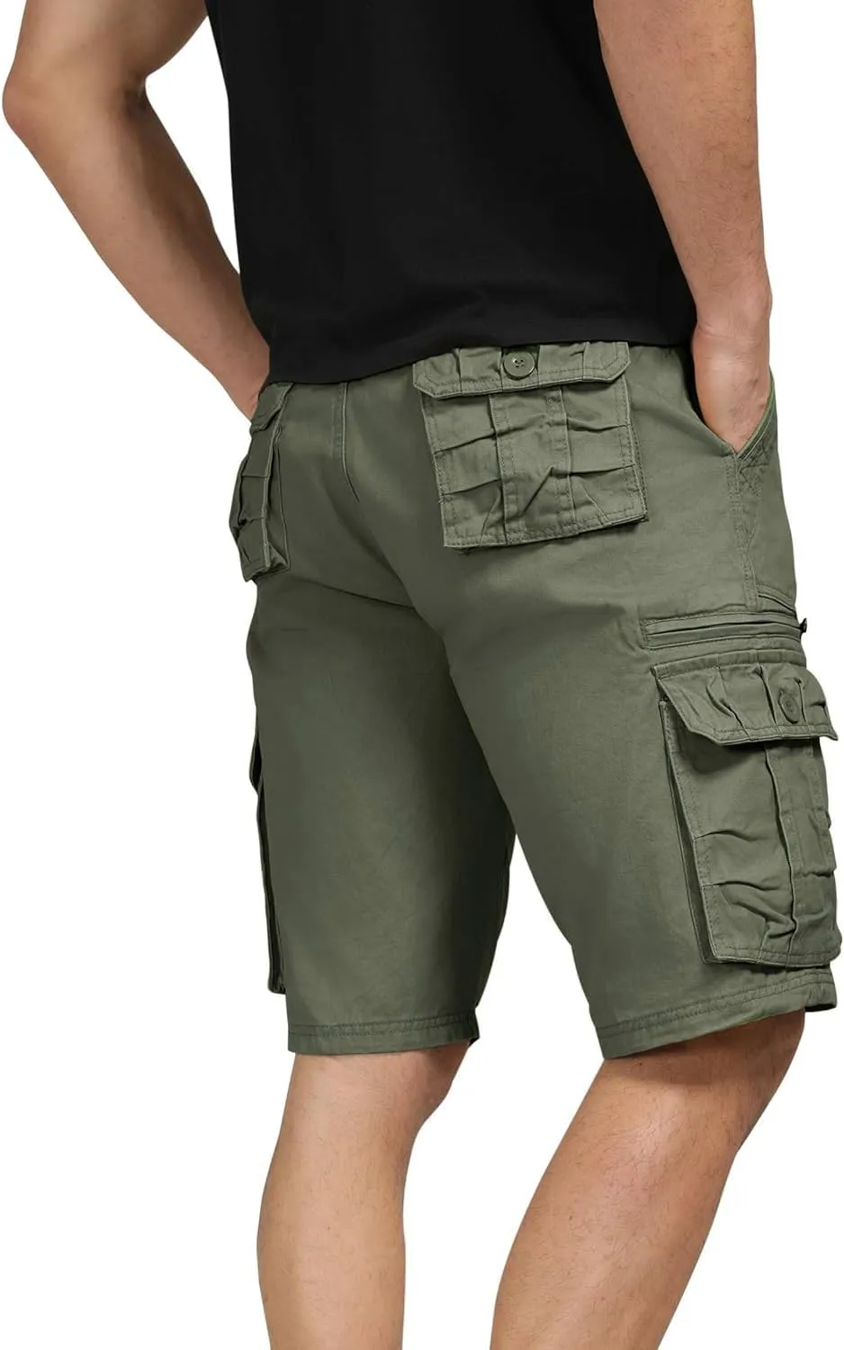 Mens Cargo Shorts Classic Fit Lightweight Ripstop Pants Hiking Outdoor Work Short Trousers with Multi Pocket