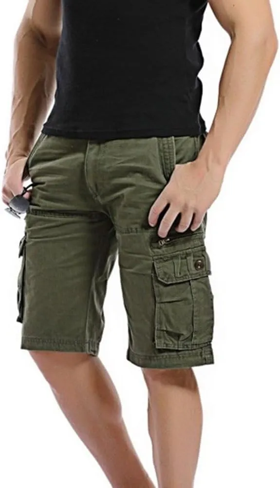 Mens Cargo Shorts Classic Fit Lightweight Ripstop Pants Hiking Outdoor Work Short Trousers with Multi Pocket