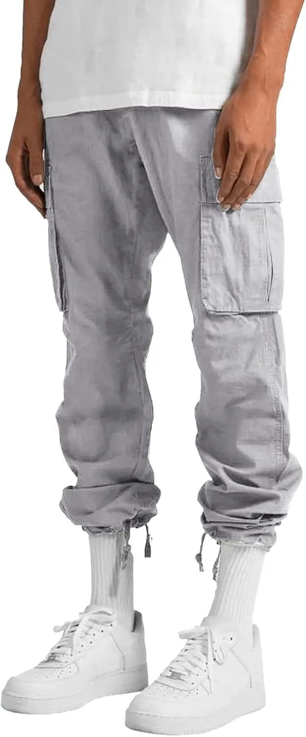 Men's Casual Cargo Pants Loose Loose Fit Hiking Trousers Athletic Pants Outdoor Wearing Pants with Pockets Joggers