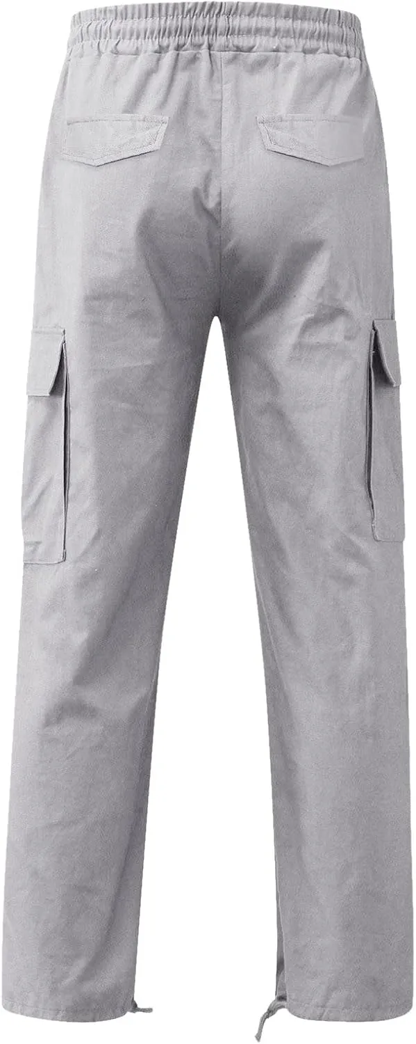 Men's Casual Cargo Pants Loose Loose Fit Hiking Trousers Athletic Pants Outdoor Wearing Pants with Pockets Joggers