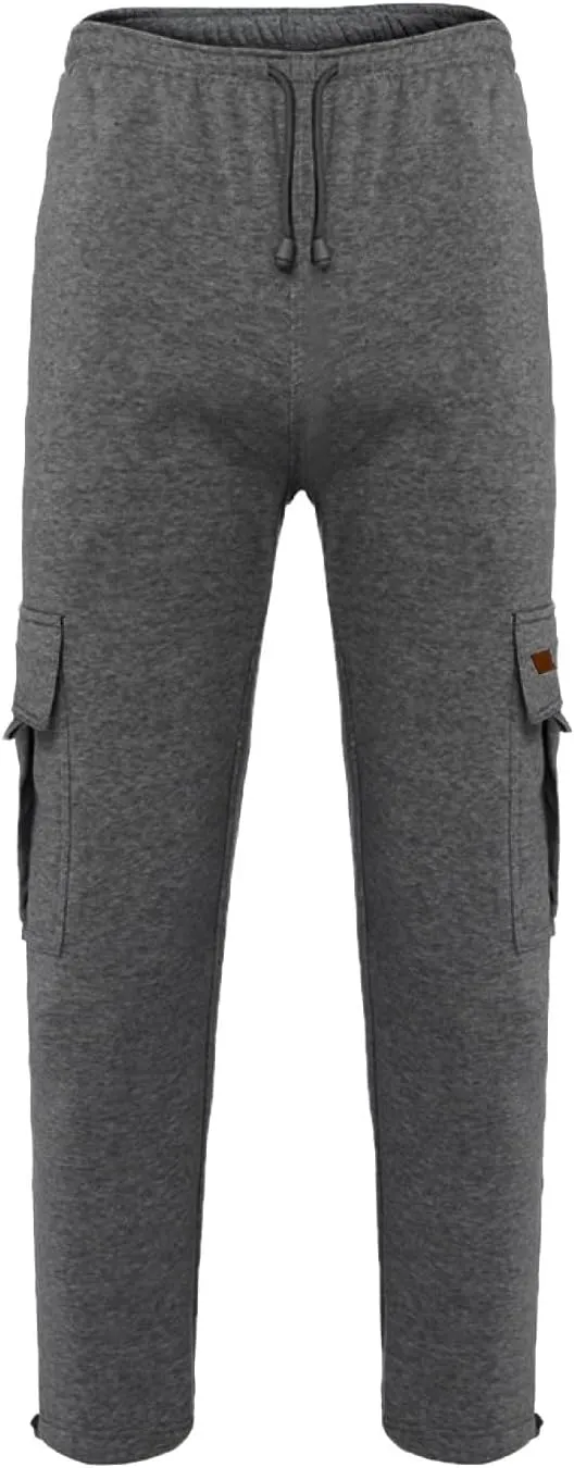 Men's Casual Cotton Linen Pants Sweatpants with Pockets Solid Color Loose Straight Legs Trousers Hiking Joggers