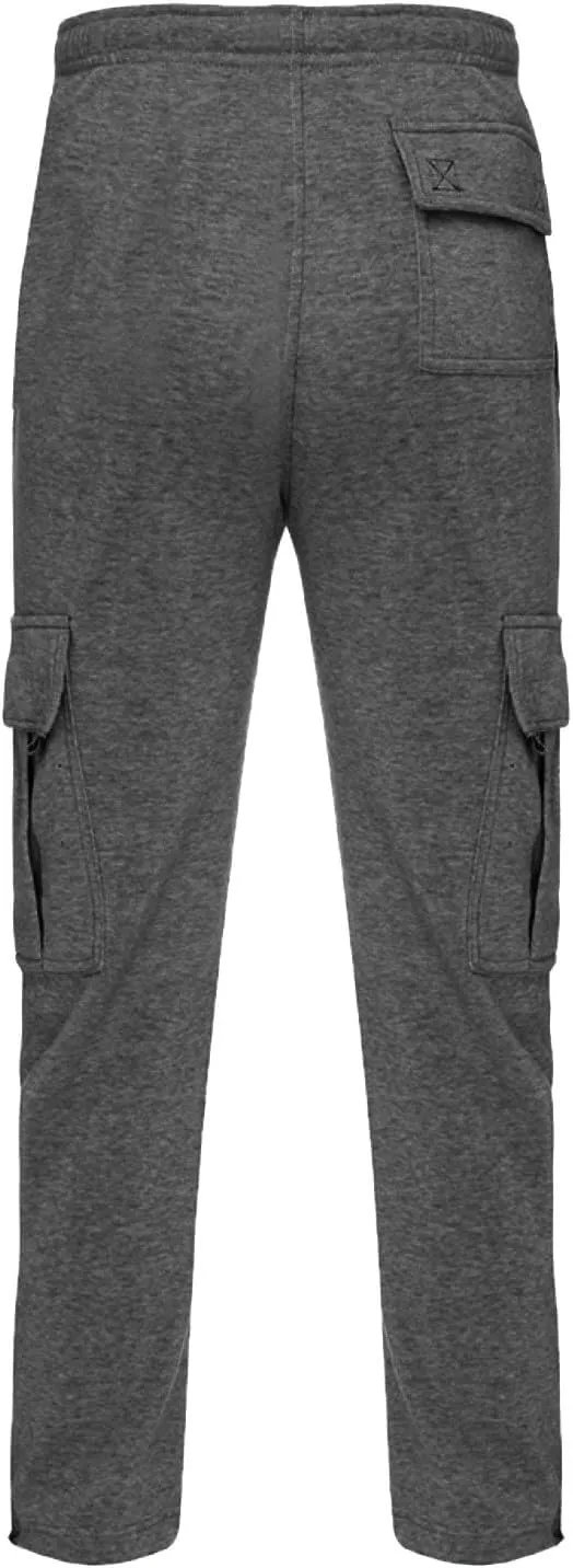 Men's Casual Cotton Linen Pants Sweatpants with Pockets Solid Color Loose Straight Legs Trousers Hiking Joggers