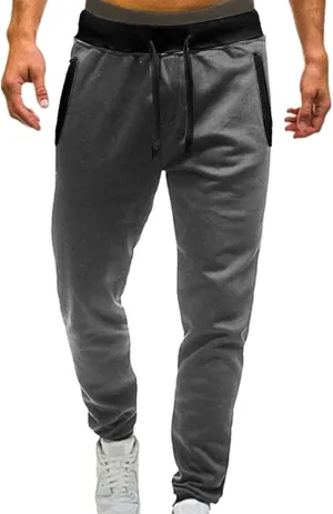 Men's Casual Joggers Pants, Cotton Drawstring Chino Cargo Pants, Hiking Outdoor Twill Track Jogging Sweatpants Pants