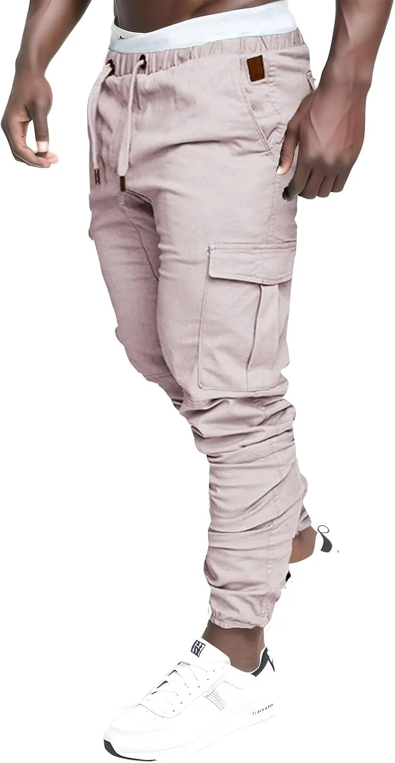 Men's Casual Joggers Sweatpants Athletic Pants Loose Fit Hiking Trousers Outdoor Wearing Pants with Pockets