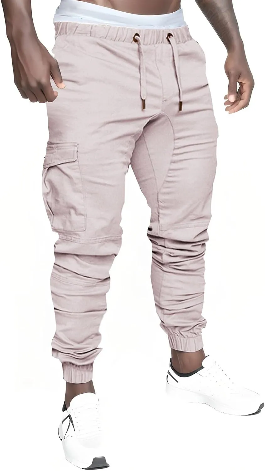 Men's Casual Joggers Sweatpants Athletic Pants Loose Fit Hiking Trousers Outdoor Wearing Pants with Pockets