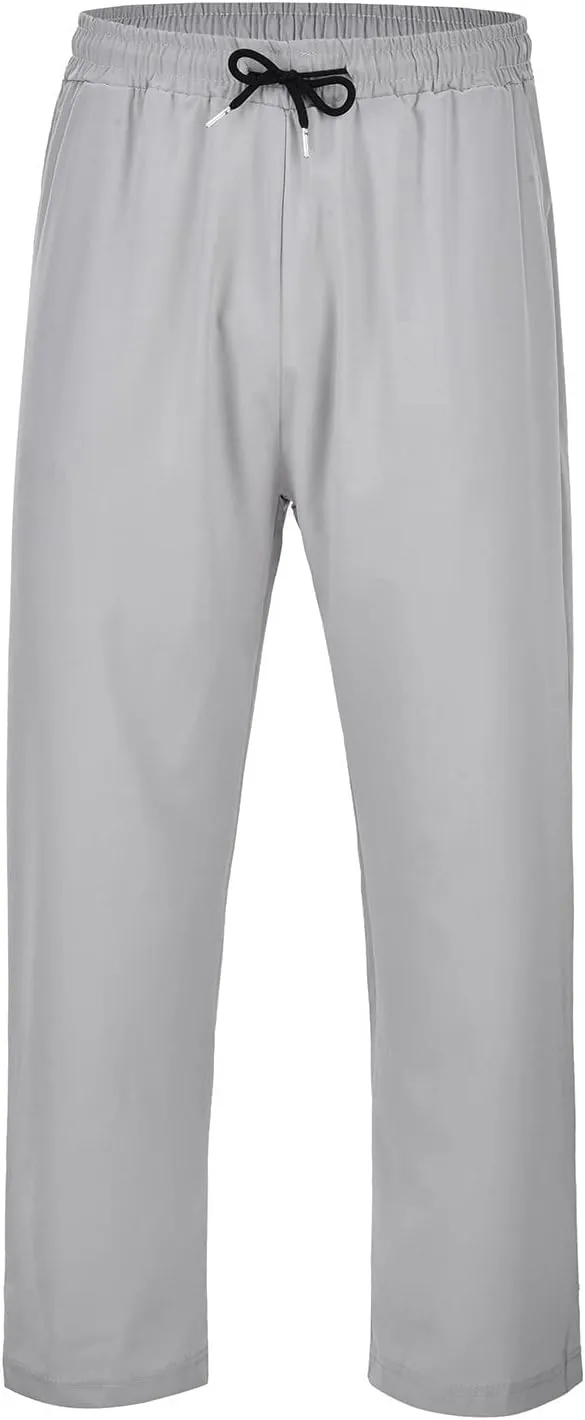 Mens Casual Lightweight Pants, Loose Stretch Elastic Waist Drawstring Workout Training Jogging Sweatpants Pants