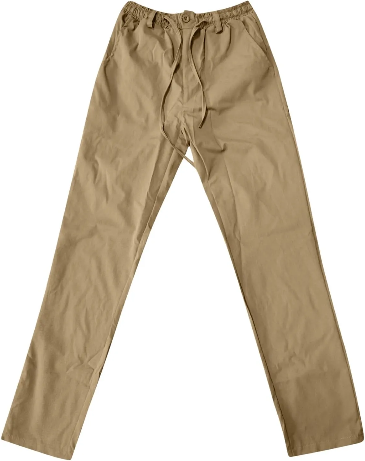 Men's Casual Pants, Waffle Linen Pants, Lightweight Sweatpants Open Bottom Lounge Joggers, Loose Fit Beach Summer Pants