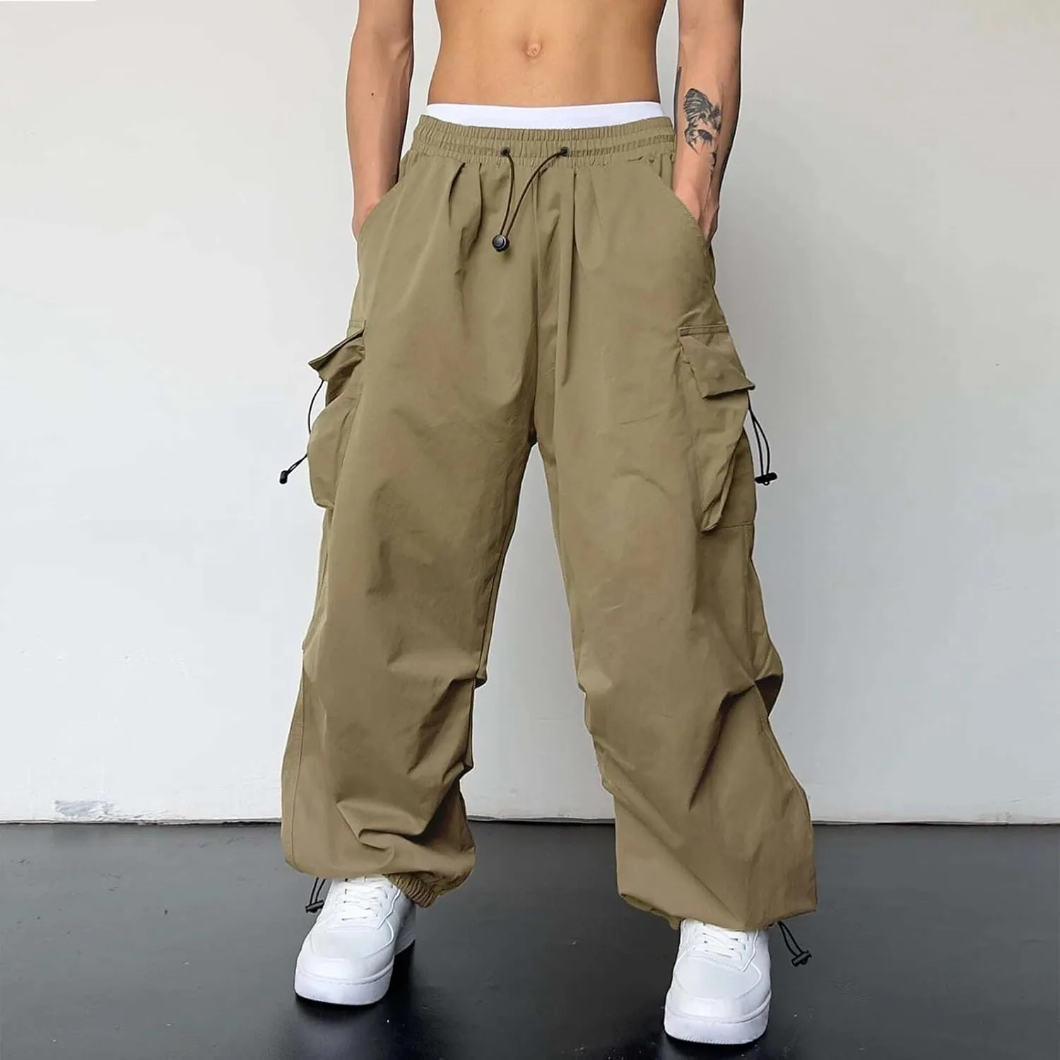 Mens Casual Pants with Pocket Solid Pants Street Cargo Pants Mens Cargo Pants Waist Sports Pants Sweatpants