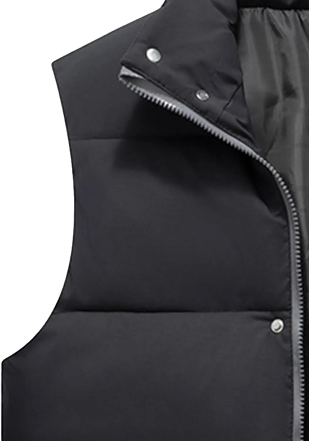 Men's Casual Quilted Vest Cotton Padded Stand Collar Thick Coats Outdoor Sleeveless Warm Winter Waistcoat