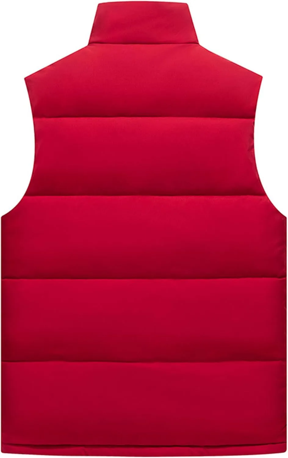 Men's Casual Quilted Vest Cotton Padded Stand Collar Thick Coats Outdoor Sleeveless Warm Winter Waistcoat