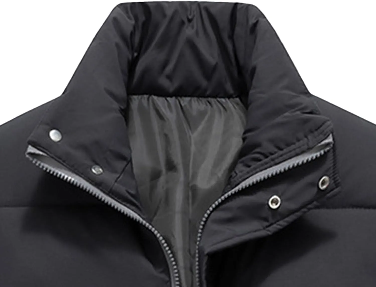 Men's Casual Quilted Vest Cotton Padded Stand Collar Thick Coats Outdoor Sleeveless Warm Winter Waistcoat