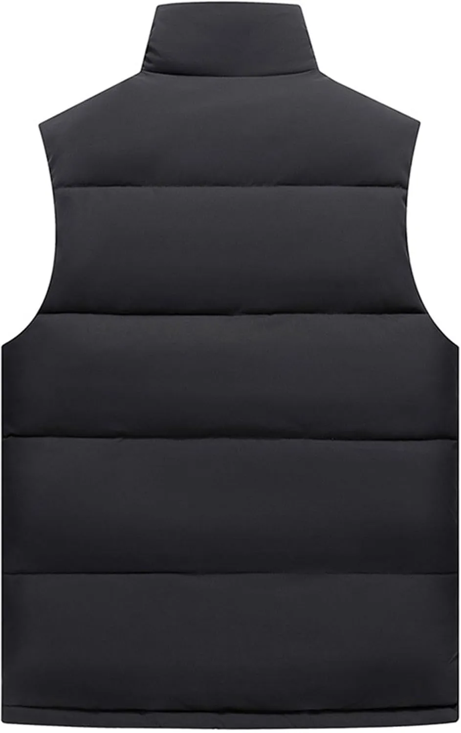 Men's Casual Quilted Vest Cotton Padded Stand Collar Thick Coats Outdoor Sleeveless Warm Winter Waistcoat