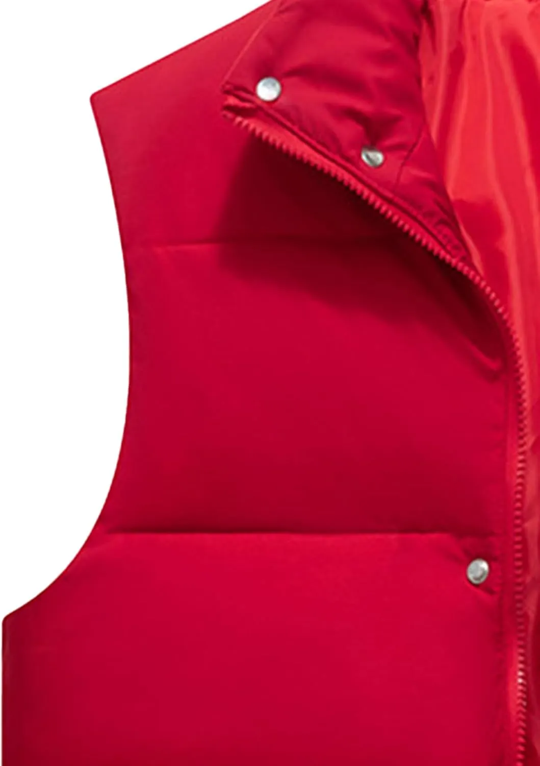 Men's Casual Quilted Vest Cotton Padded Stand Collar Thick Coats Outdoor Sleeveless Warm Winter Waistcoat