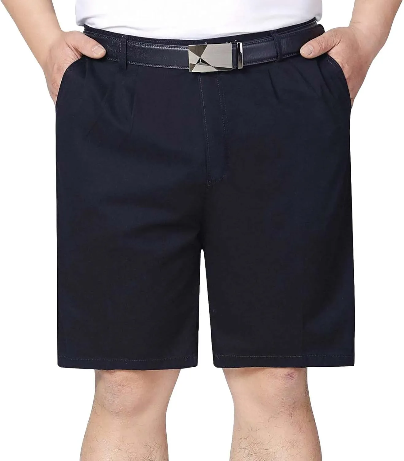 Men's Casual Shorts 7" Cotton Athletic Running Shorts Straight Wide Leg Elastic Waist Drawstring Workout Sweat