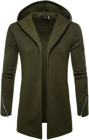 Men's Coat, FORUU Hooded Solid Zipper Trench Jacket Cardigan Long Sleeve Outwear Blouse