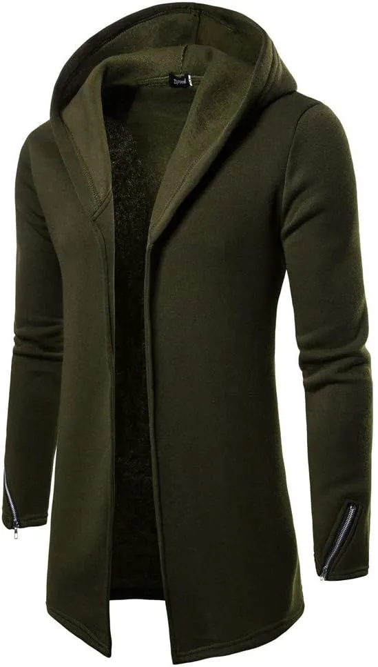 Men's Coat, FORUU Hooded Solid Zipper Trench Jacket Cardigan Long Sleeve Outwear Blouse