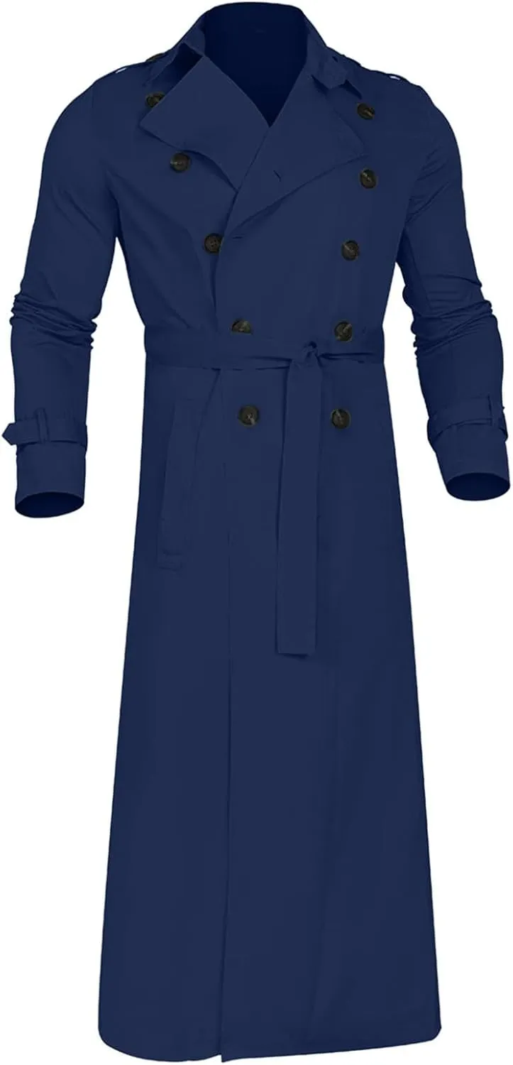 Mens Coats and Jackets Long-Slevee Luxury Full Length Trench Coat Long Wool Overcoat Winter Jackets for Men