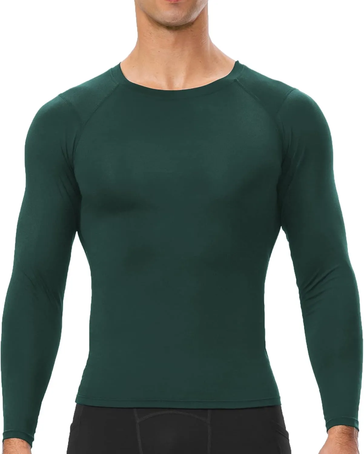 Men's Compression Long Sleeve Shirts, Cool Dry Sport Workout Underwear Shirt Athletic Baselayer Running Tops 1/2 Pack