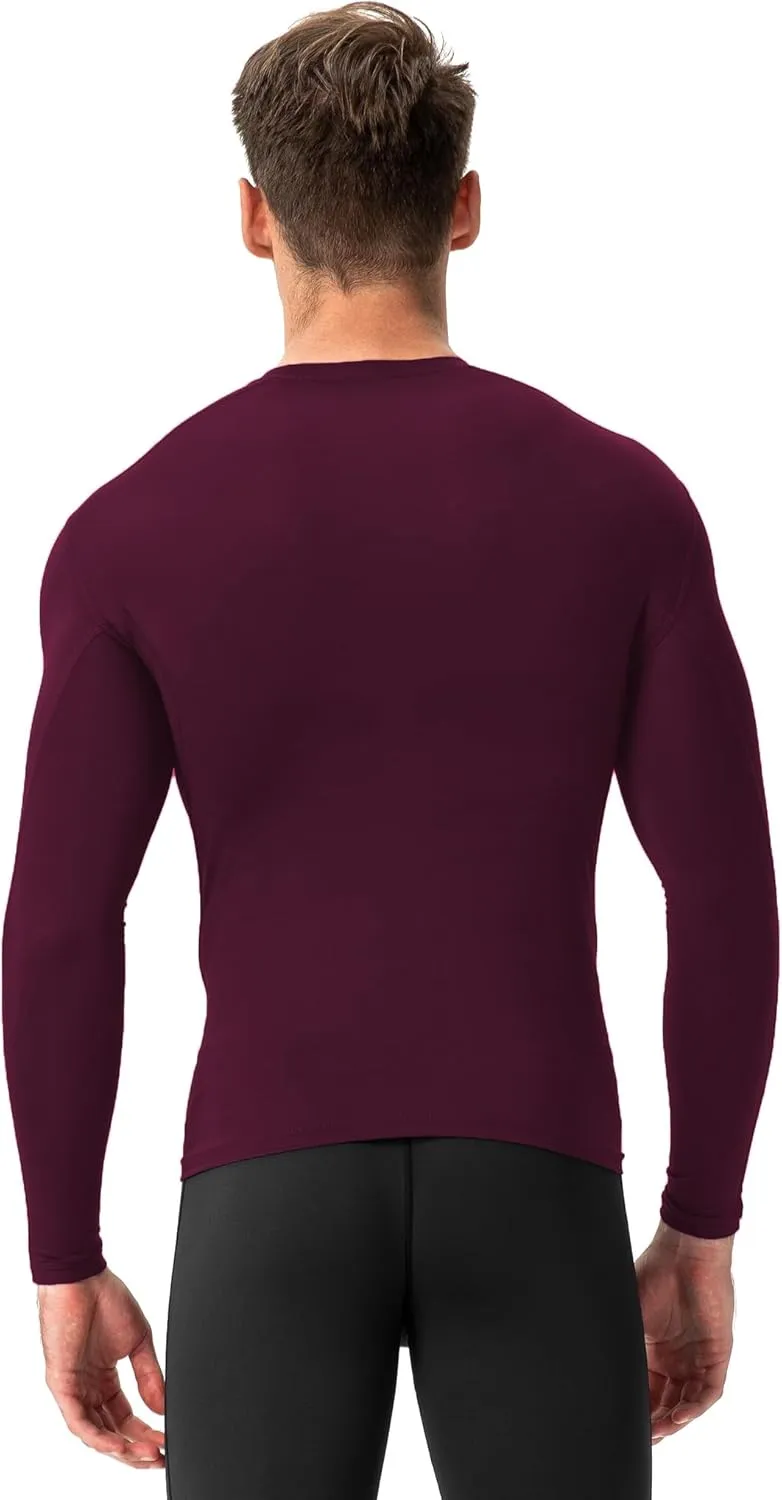 Men's Compression Long Sleeve Shirts, Cool Dry Sport Workout Underwear Shirt Athletic Baselayer Running Tops 1/2 Pack