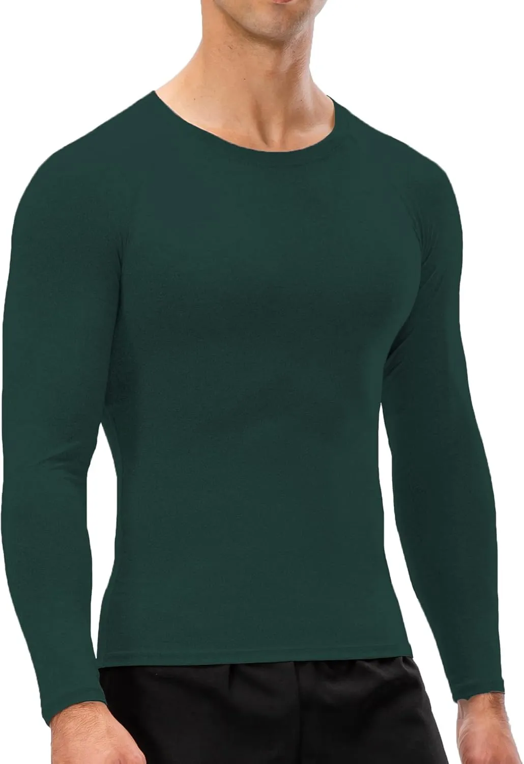 Men's Compression Long Sleeve Shirts, Cool Dry Sport Workout Underwear Shirt Athletic Baselayer Running Tops 1/2 Pack
