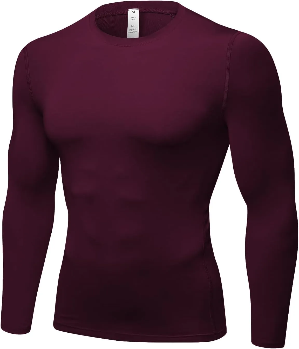 Men's Compression Long Sleeve Shirts, Cool Dry Sport Workout Underwear Shirt Athletic Baselayer Running Tops 1/2 Pack