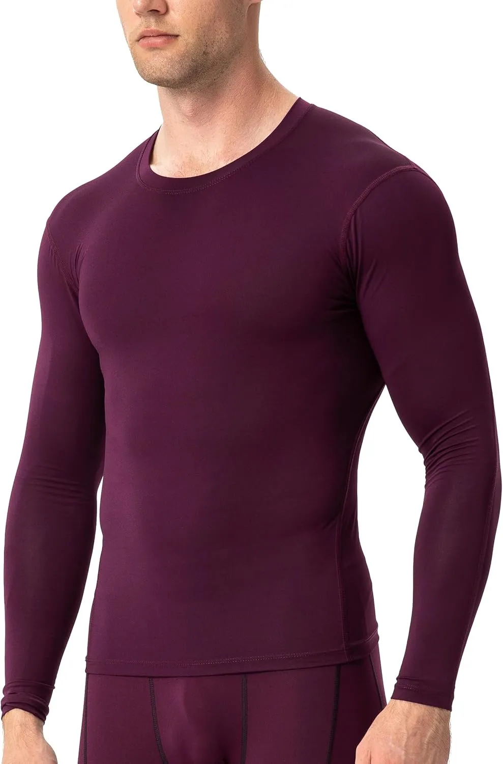 Men's Compression Long Sleeve Shirts, Cool Dry Sport Workout Underwear Shirt Athletic Baselayer Running Tops 1/2 Pack