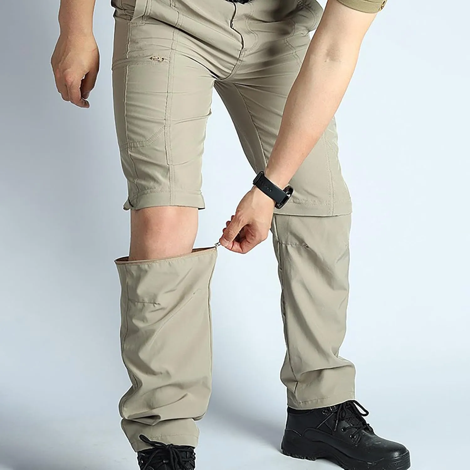 Men's Convertible Hiking Pants Lightweight Zip Off Breathable Cargo Pants for Outdoor Fishing Boy Outdoor Men Pants