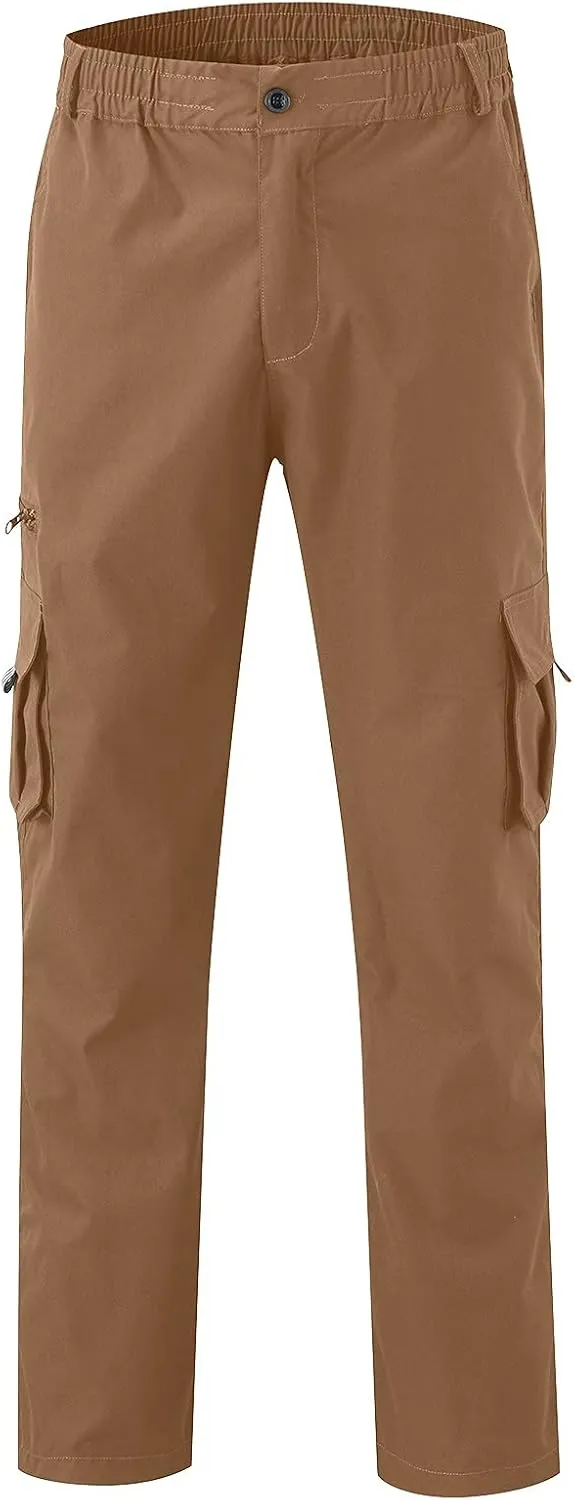Men's Corduroy Cargo Pants, Baggy Sweatpants, Casual Hip Hop Pants Loose Fit Elastic Waist Drawstring Trousers