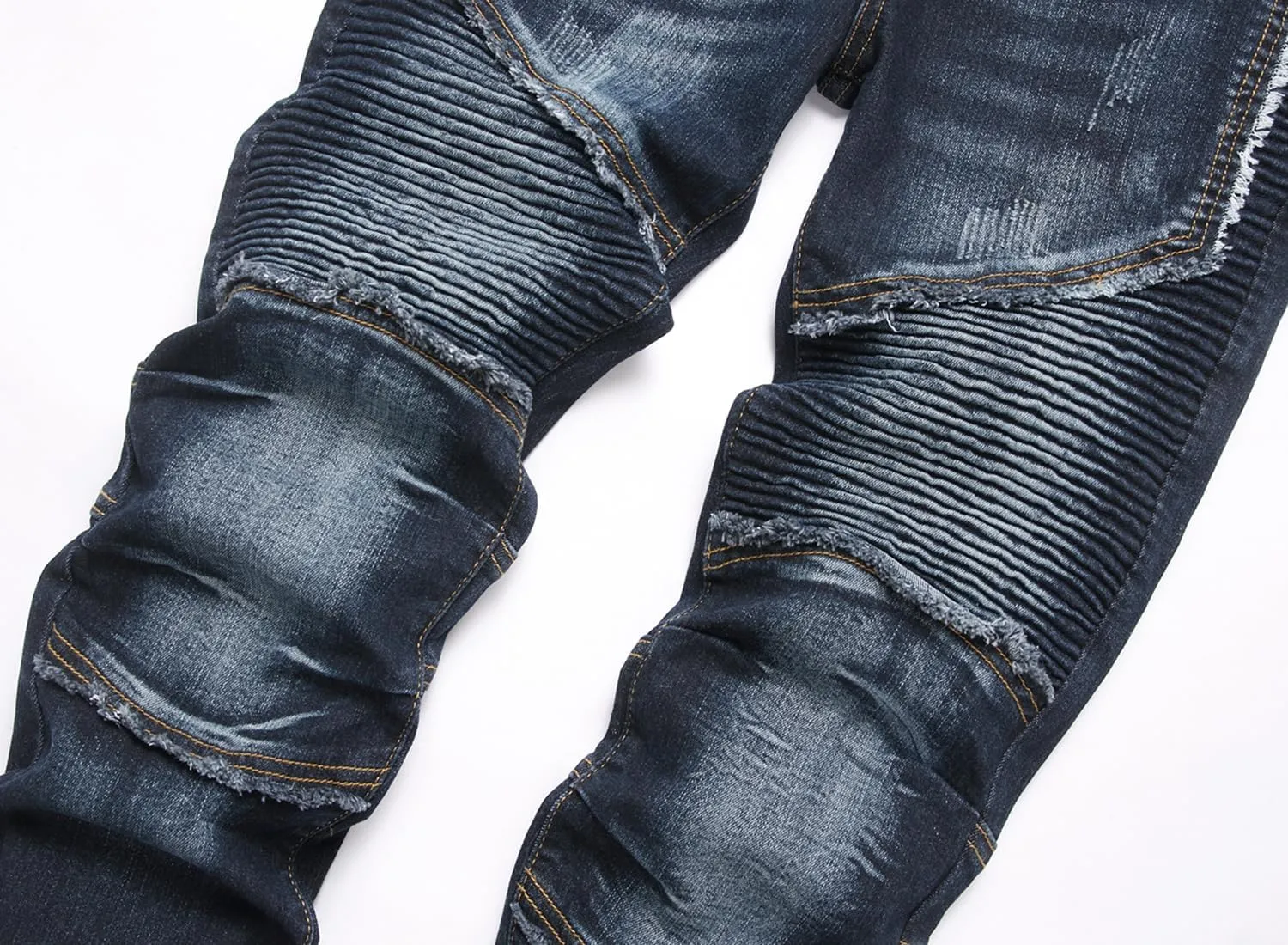 Men's Distressed Ripped Slim Fit Denim Jeans Pants
