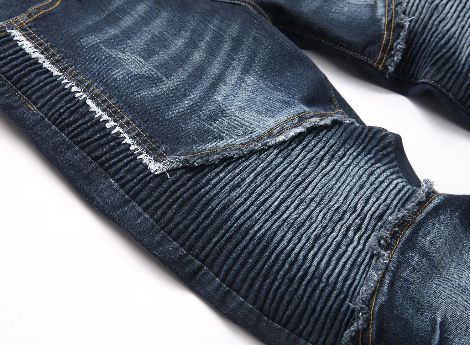 Men's Distressed Ripped Slim Fit Denim Jeans Pants