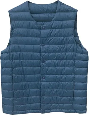 Men's Down Vest Male Collarless Lightweight Puffer Vest Man Winter Warm Quilted Sleeveless Jacket