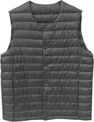 Men's Down Vest Male Collarless Lightweight Puffer Vest Man Winter Warm Quilted Sleeveless Jacket