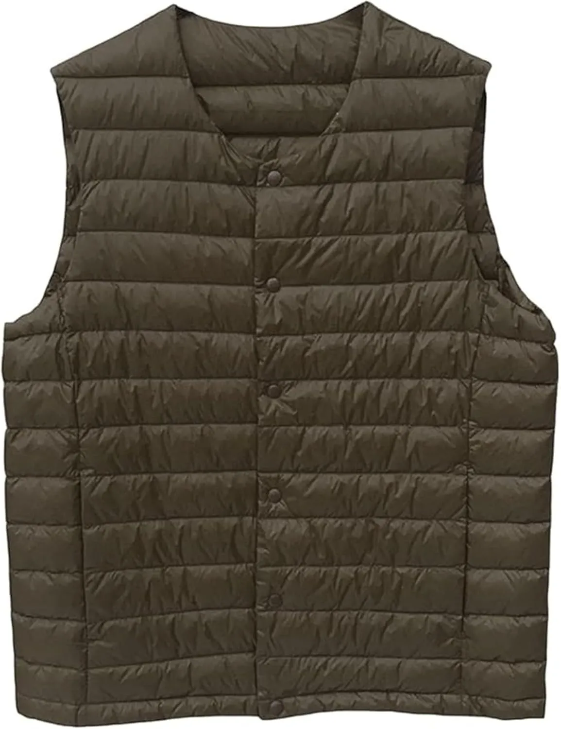 Men's Down Vest Male Collarless Lightweight Puffer Vest Man Winter Warm Quilted Sleeveless Jacket