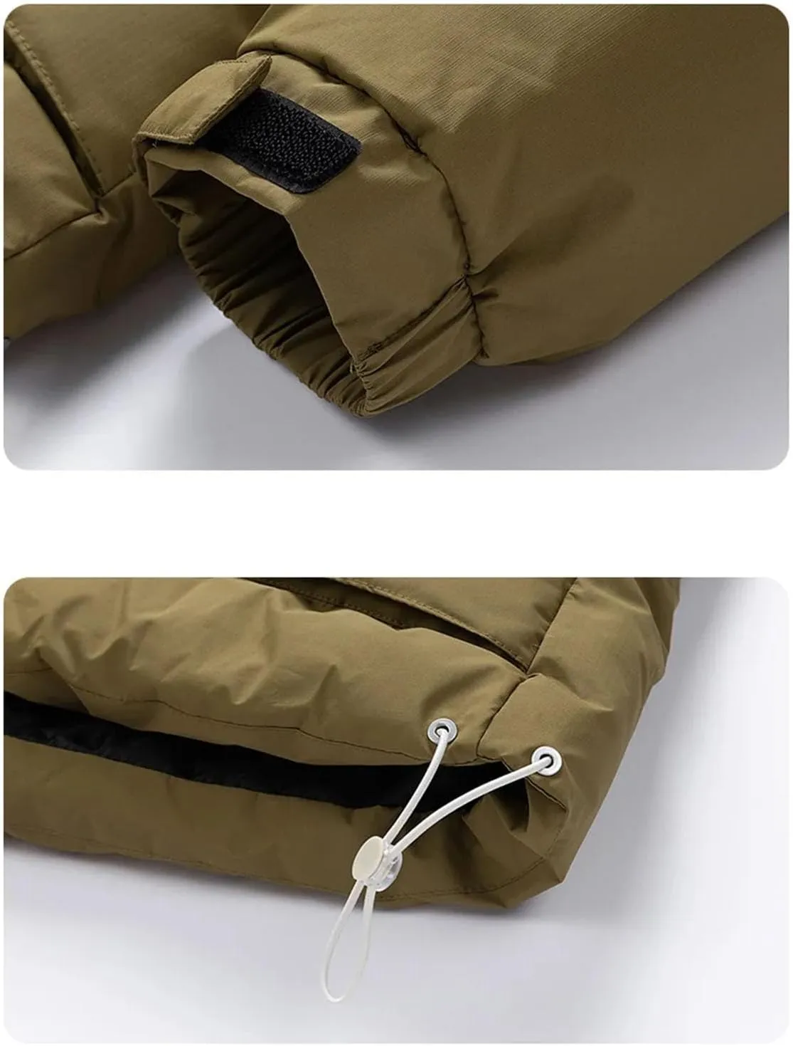 Men's Drawstring Stand-Up Solid Cotton-Padded Vintage Zipper Pockets Parka Coat