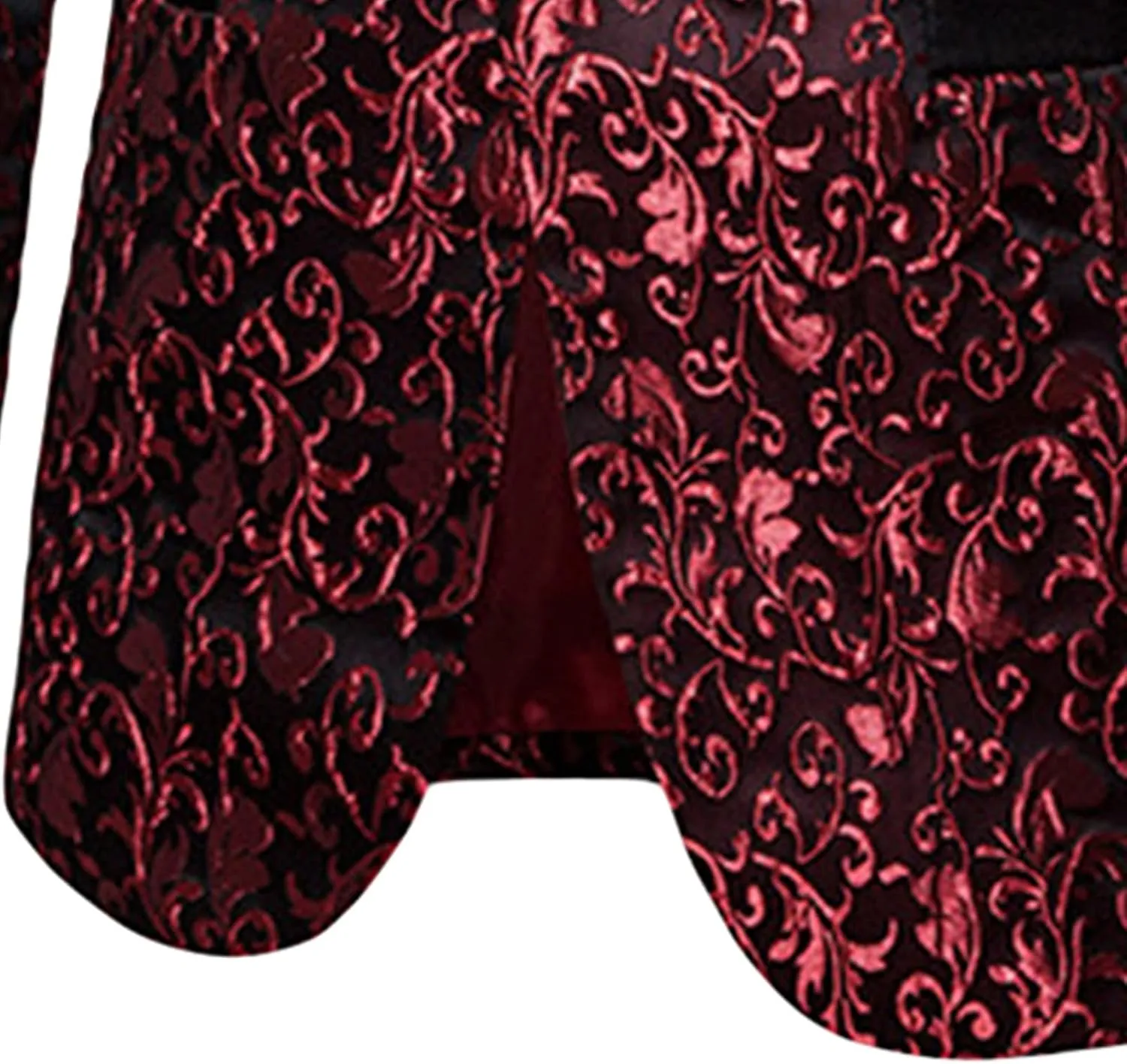 Men's Floral Jacquard Suit Jacket One Button Stylish Print Tux Blazer Notched Lapel Wedding Dinner Dress Tuxedo