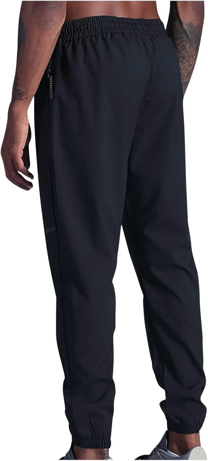 Men's Formal Dress Pants Slim Fit Straight Leg Business High Waist Office Work Pockets Professional