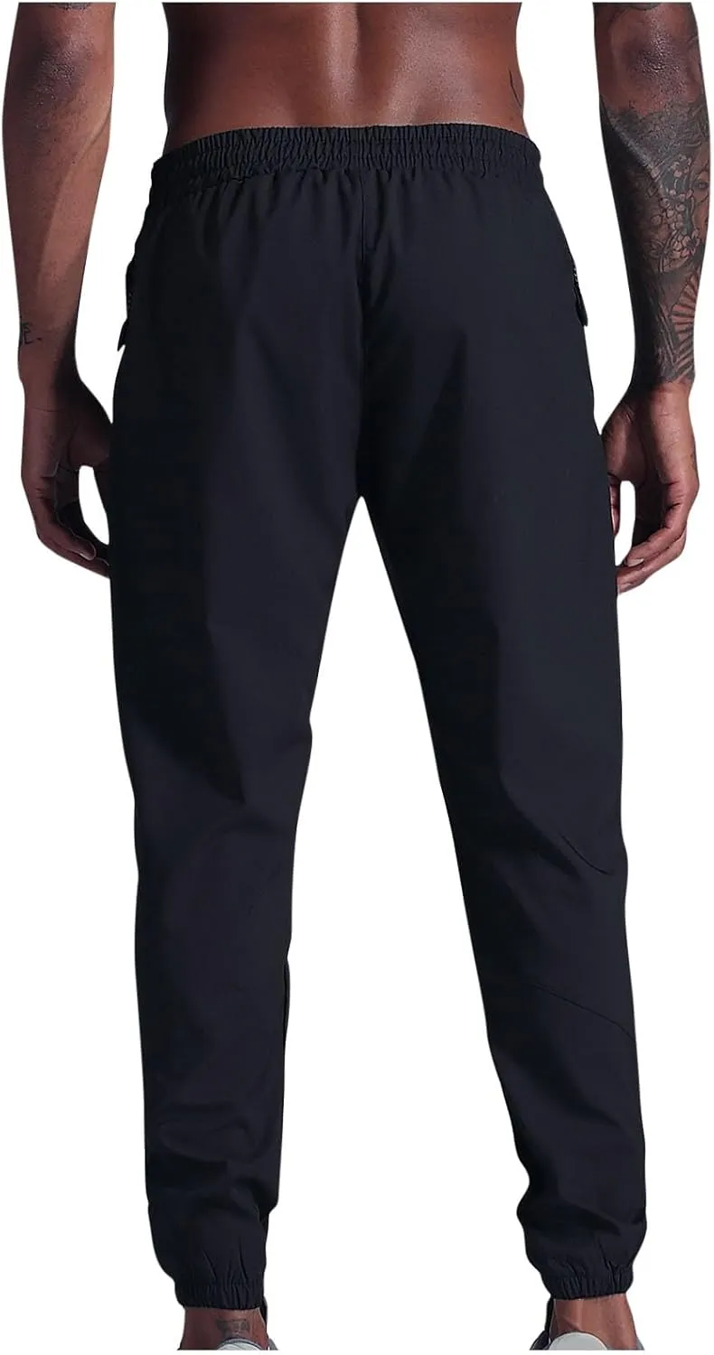 Men's Formal Dress Pants Slim Fit Straight Leg Business High Waist Office Work Pockets Professional