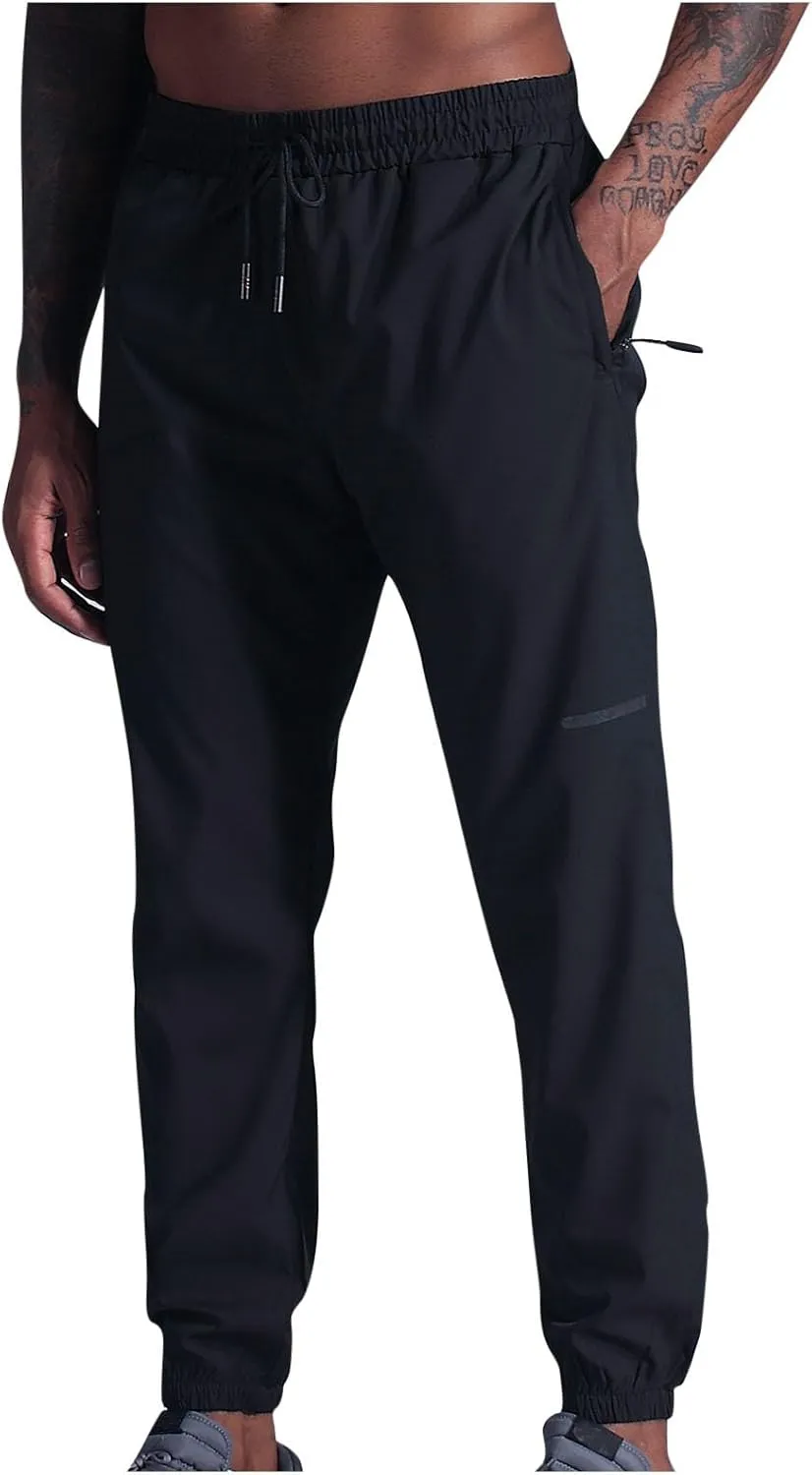 Men's Formal Dress Pants Slim Fit Straight Leg Business High Waist Office Work Pockets Professional