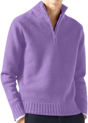 Mens Half Zip Pullover Sweater Casual Simple Bottom Sweater Warm Wool Knit Long Sleeve Coats Fashion Soft Sweatshirt