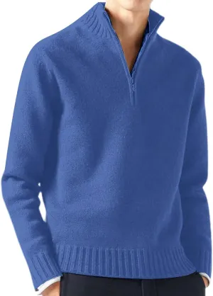 Mens Half Zip Pullover Sweater Casual Simple Bottom Sweater Warm Wool Knit Long Sleeve Coats Fashion Soft Sweatshirt