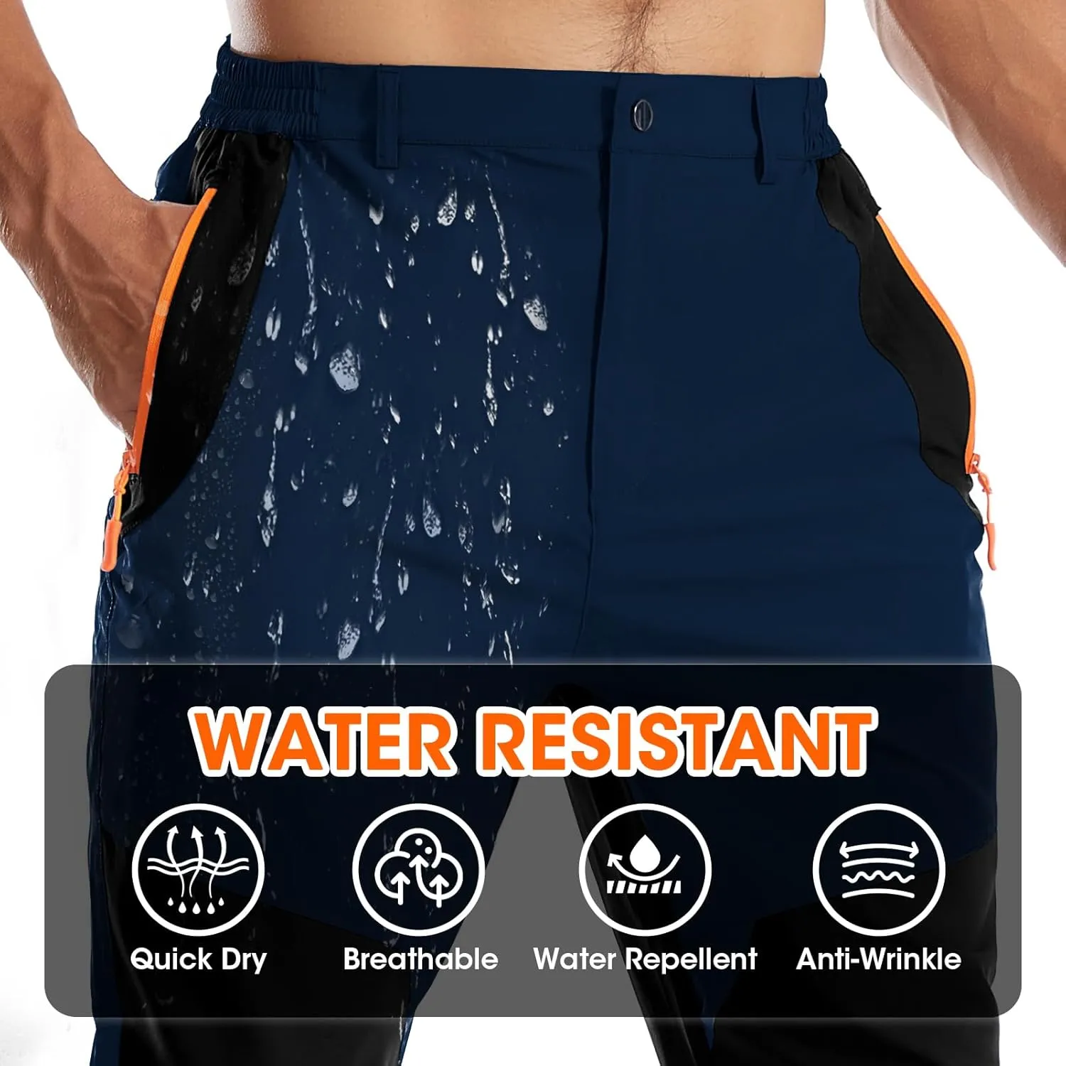 Men's Hiking Pants Lightweight Cargo Pants Quick Dry Water Resistant Outdoor Pants for Work Fishing Climbing