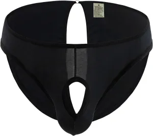 Mens Hole in Front Thongs Lingerie, Men's Bulge Enhancing Thong G-String Underwear Pouch Soft Stretch T-Back Mens Underwear